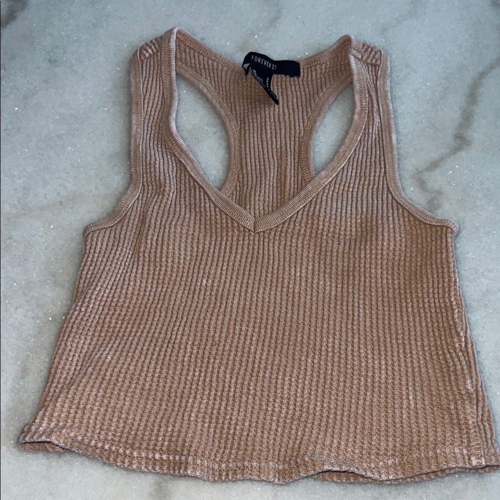 Forever 21 Brown Ribbed Tank Top